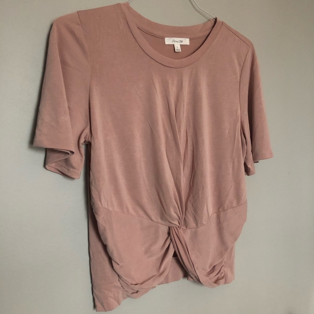 Mauve Tie Knot Short Sleeve Top